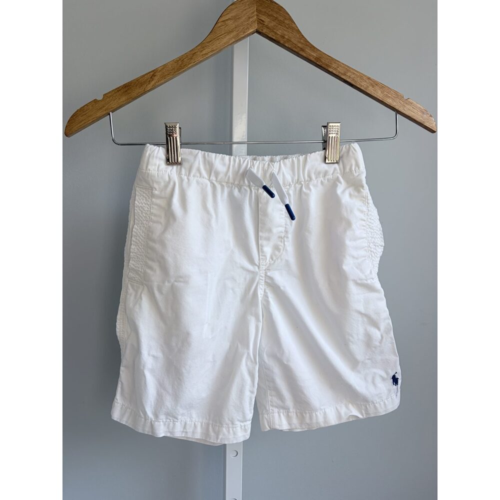 Polo Ralph Lauren Boys White Cotton Chino Shorts Embroidered Pony Size 7